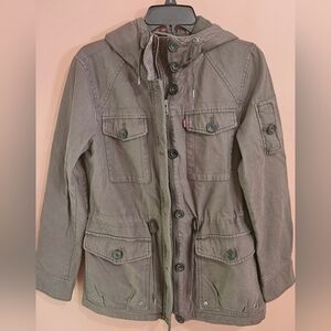 Levi Strauss & Co Heavyweight Hooded Utility Jacket MEDIUM Full Zip 100% Cotton